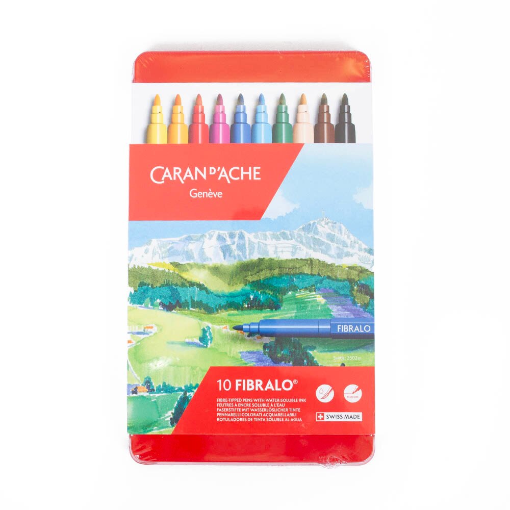 Marker Set, Art & School, Caran D'Ache, Fibralo, 10 pieces, 1017000